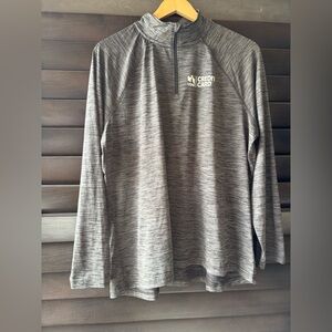 Charles River Apparel Pullover Long Sleeve Grey Women’s XL Quarter Zip USAA logo